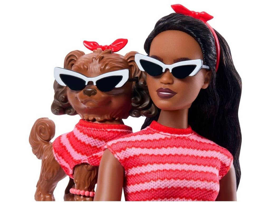 Barbie Twinning Looks Muñeca Look Rojo con Perro