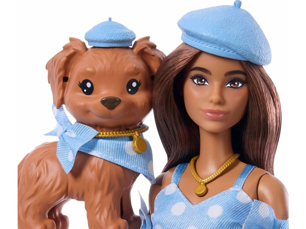 Barbie Twinning Looks Muñeca Look Azul con Perro