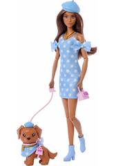 Barbie Twinning Looks Poupée Look Bleu avec Chien