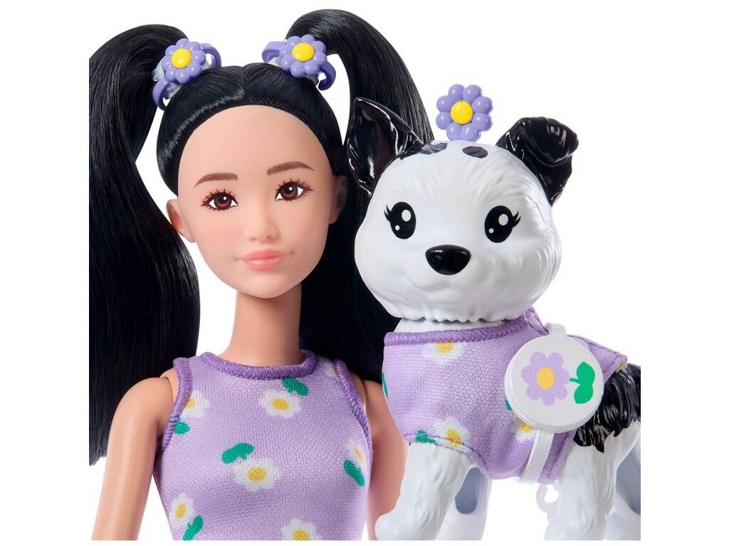 Barbie Twinning Looks Muñeca Look Violeta con Perro