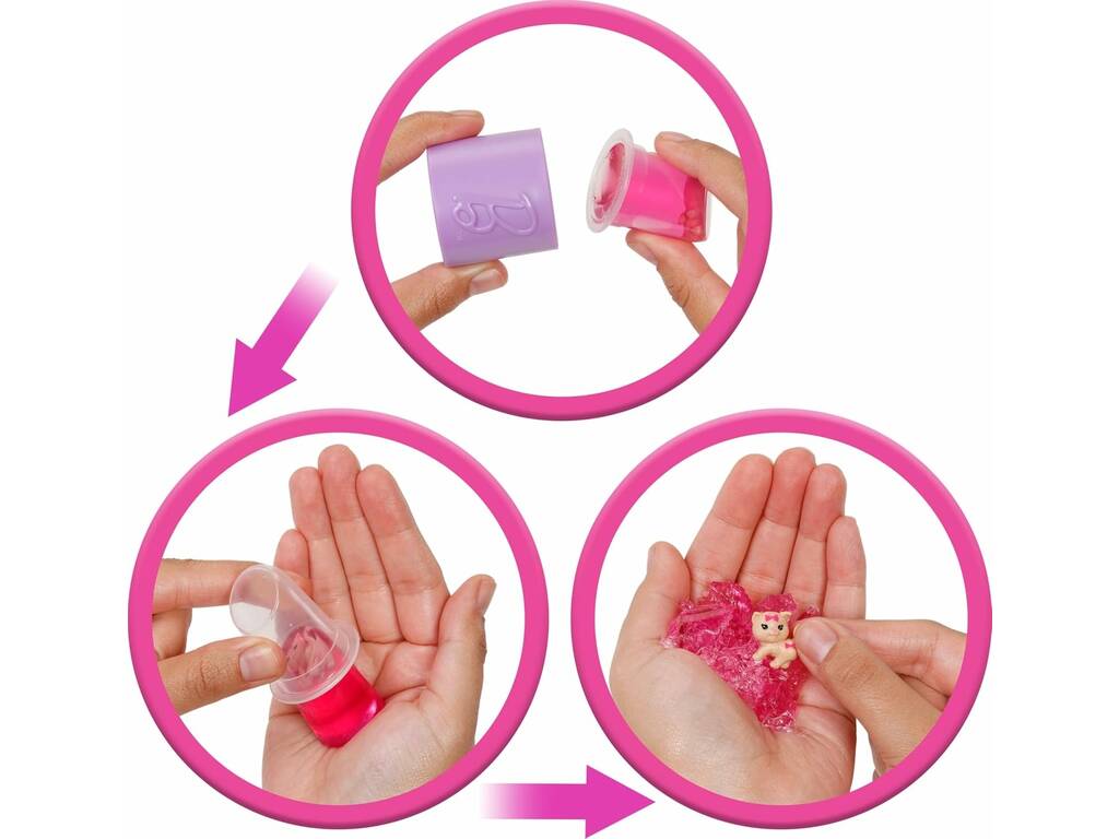 Barbie Party Unboxed Poupée avec palette rose et 10 surprises