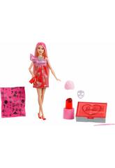 Barbie Party Unboxed Boneca com Paleta Vermelha e 10 Surpresas
