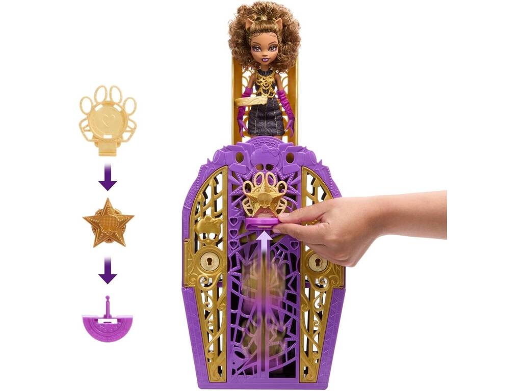 Monster High Skulltimate Secrets Hauntlywood Mysteries Clawdeen Wolf avec armoire