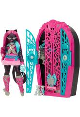 Poupée Catty Noir Monster High Skulltimate Secrets Hauntlywood Mysteries avec armoire