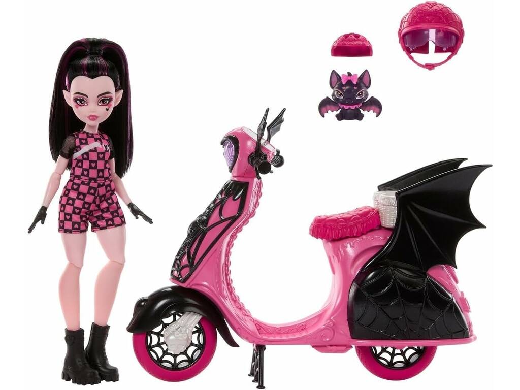 Monster High Draculaura avec scooter Vamptastic
