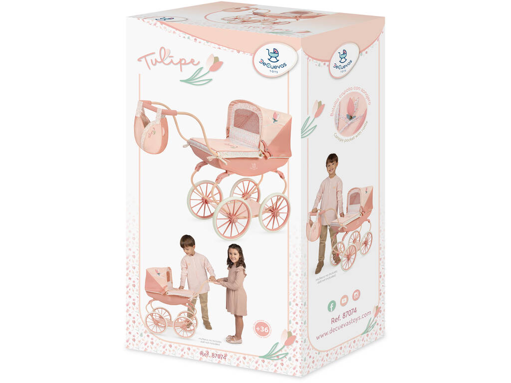 Chariot de poupée Tulipe classique avec sac à main