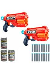Zuru Xshot Pack 2 Lanceurs 2X Reflex 6 avec 16 flchettes