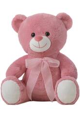 Peluche Urso Rosa de 50 cm com Laço