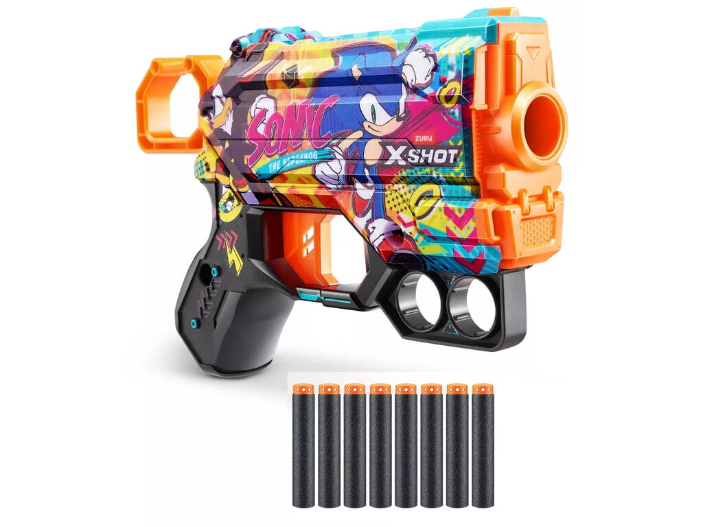 Zuru Xshot Skins Lanceur Sonic Menace avec 8 fléchettes