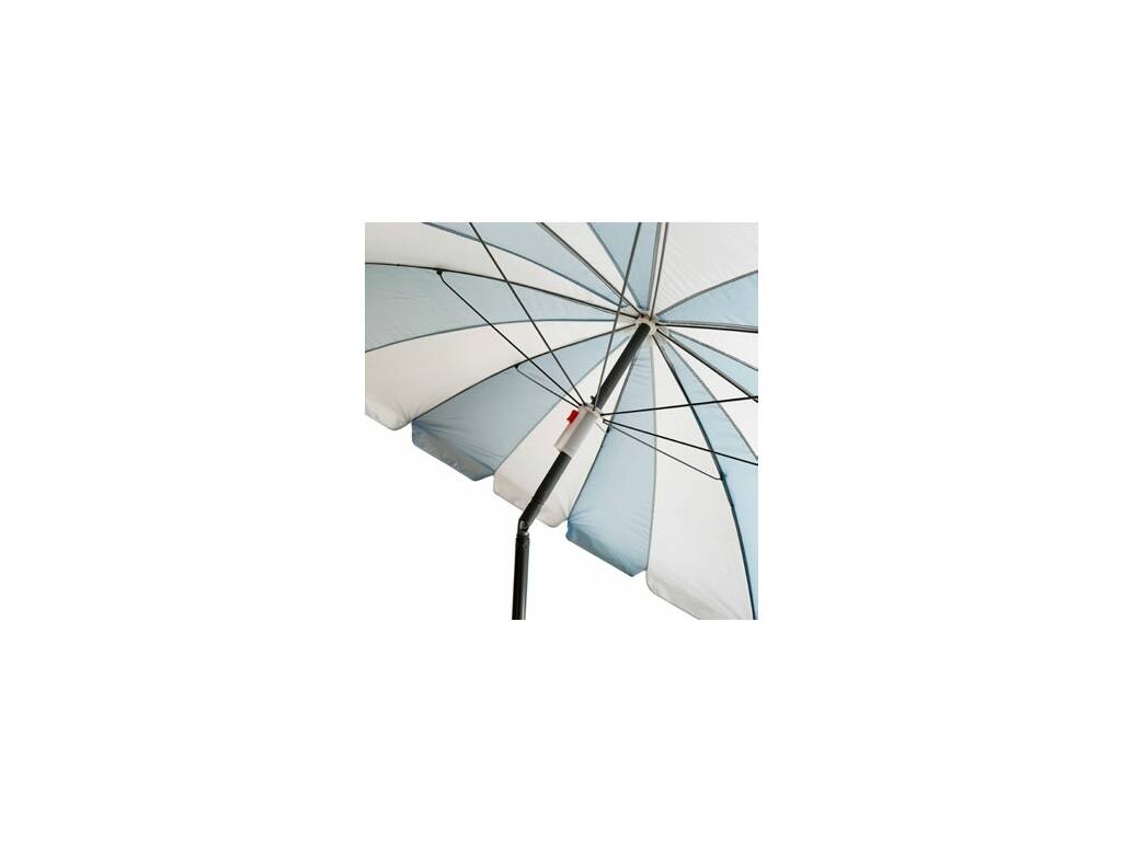 Parasol de plage en nylon orientable de 200 cm, 8 baleines et 16 panneaux avec protection UV +50