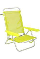 Sedia da spiaggia pieghevole in alluminio verde lime