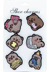 Pins Decorativos para Tamancos EVA Pack Capivaras 6 Unidades