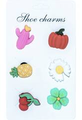 Pins Decorativos para Tamancos EVA Pack Flores e Frutas 6 Unidades