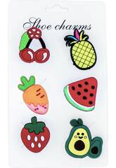 Pins Decorativos para Tamancos EVA Pack Frutas 6 Unidades