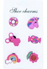 Pins Decorativos para Tamancos EVA Pack Fantasia 6 Unidades