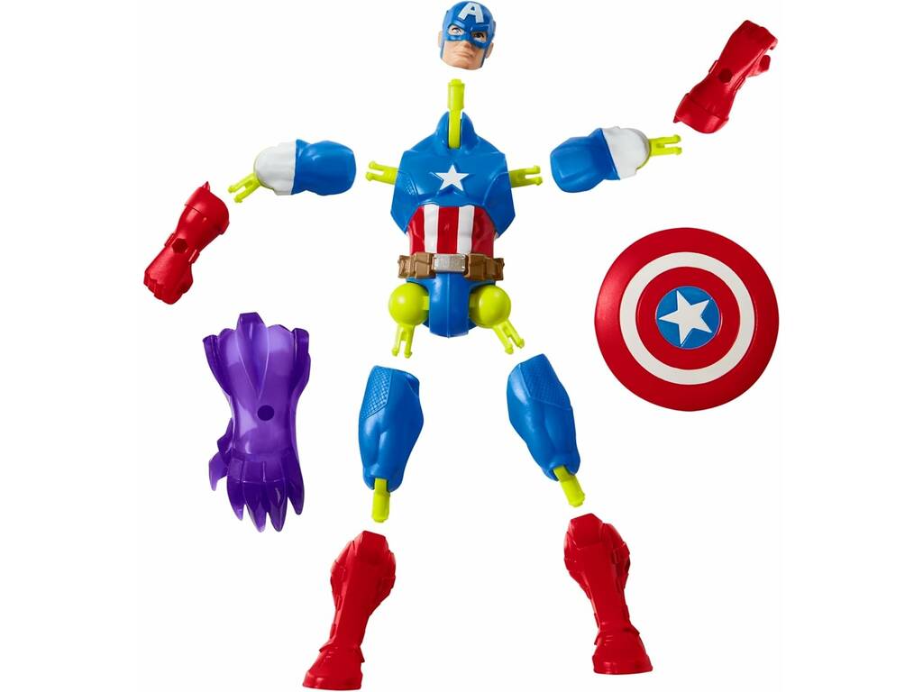 Marvel MixMashers Figura Básica Capitán América con Accesorios