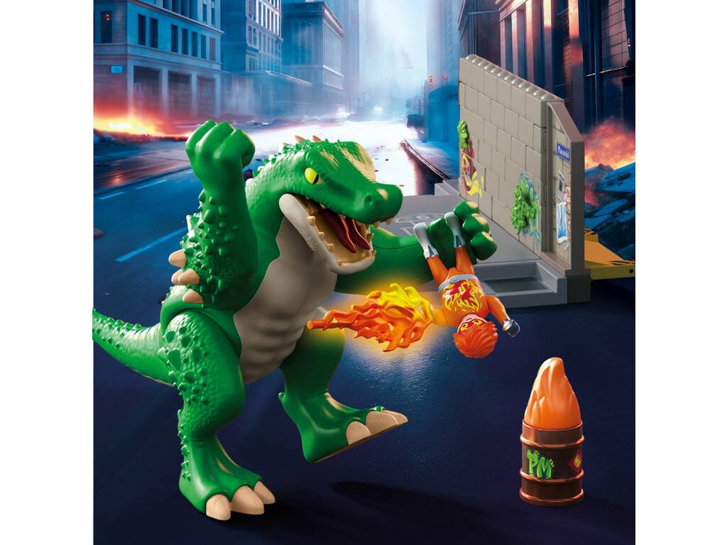 Playmobil Héroe Batalla Contra el Lagarto Gigante
