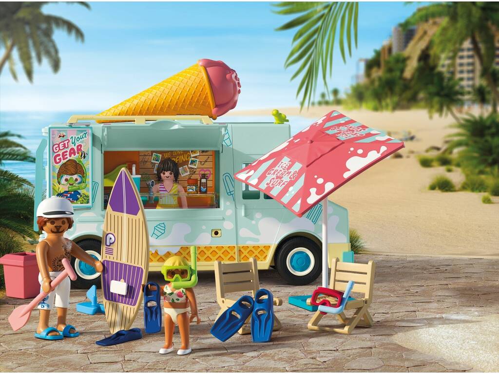 Playmobil My Life Camión de Helados con Tienda de Surf