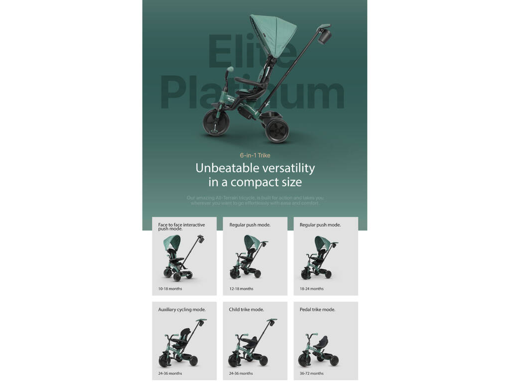 Triciclo Elite Platinum 6 en 1 Asiento Giratorio