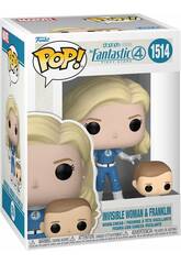 Funko Pop Les 4 Fantastiques Premiers Pas Figurine La Femme Invisible et Franklin avec tête oscillante