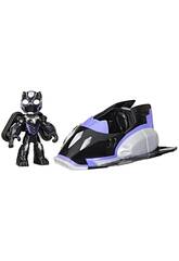 Marvel Iron Man And His Awesome Friends Figura Black Panther con Aereo Panther