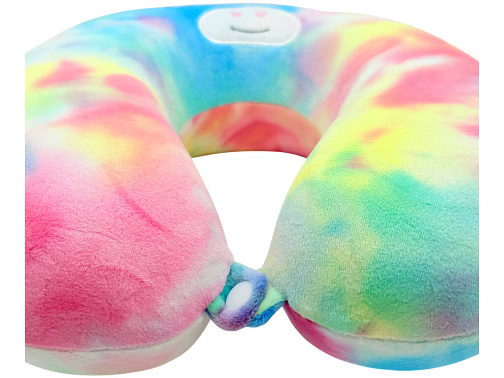 Oreiller de voyage pour le cou Unicorn multicolore 27 x 27 cm