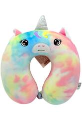 Oreiller de voyage pour le cou Unicorn multicolore 27 x 27 cm