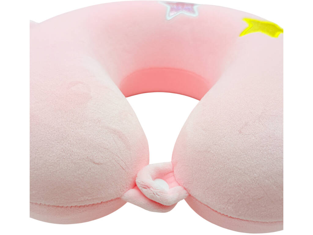 Oreiller de voyage pour le cou Licorne rose 27 x 27 cm
