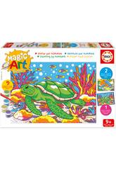 Magic Art Number Conjunto Pintar por Números Animais Marinhos