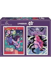 Puzzle 2x500 Disney Cattive e Principesse