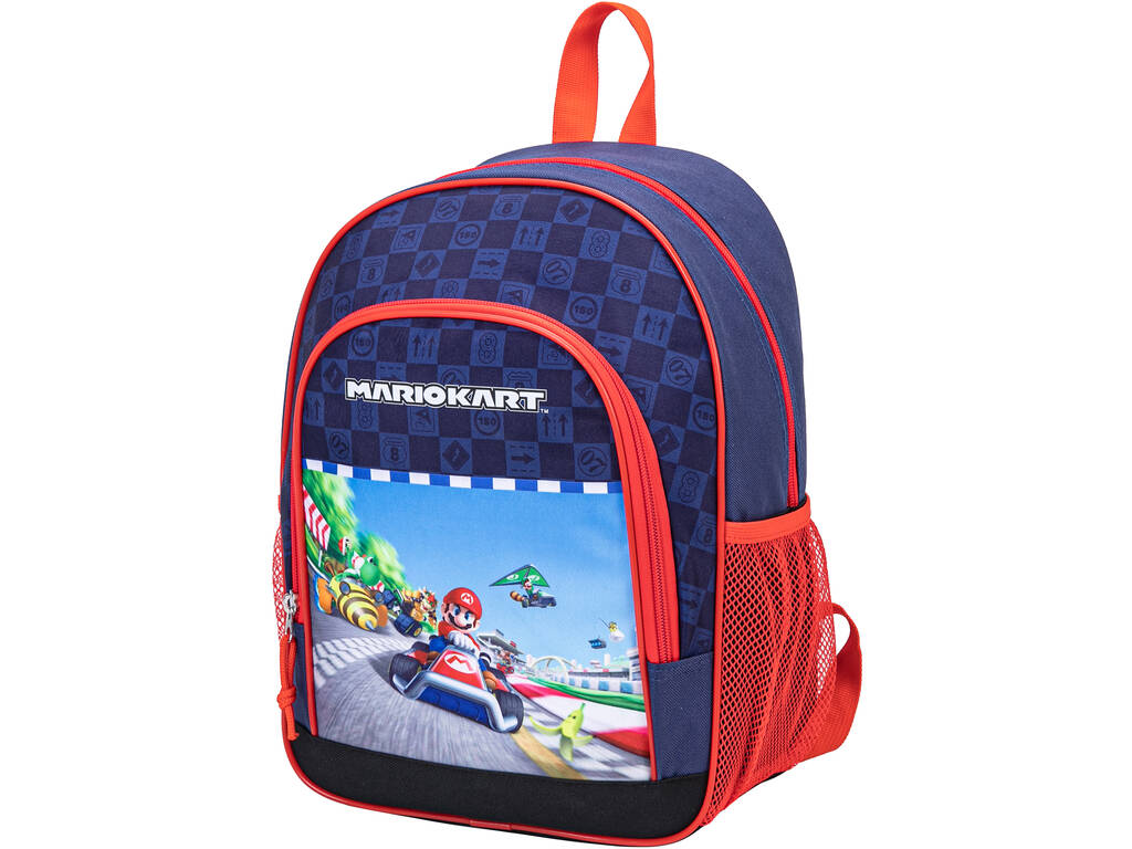 MarioKart Mochila Escolar com Bolsos de 37x27x17 cm