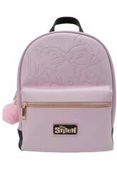 Disney Stitch Mochila Stitch e Angel Rosa de 28x22x11 cm