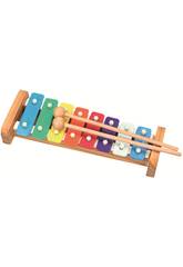 Xylophone en bois et métal avec 8 notes et baguettes