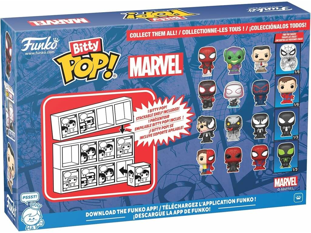 Funko Bitty Pop Marvel Spiderman Pack 4 con Duende Verde