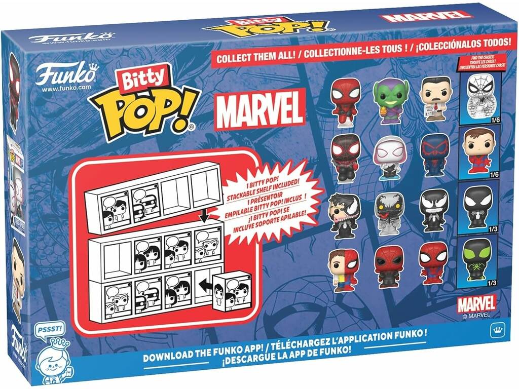 Funko Bitty Pop Marvel Spiderman Pack 4 con Venom