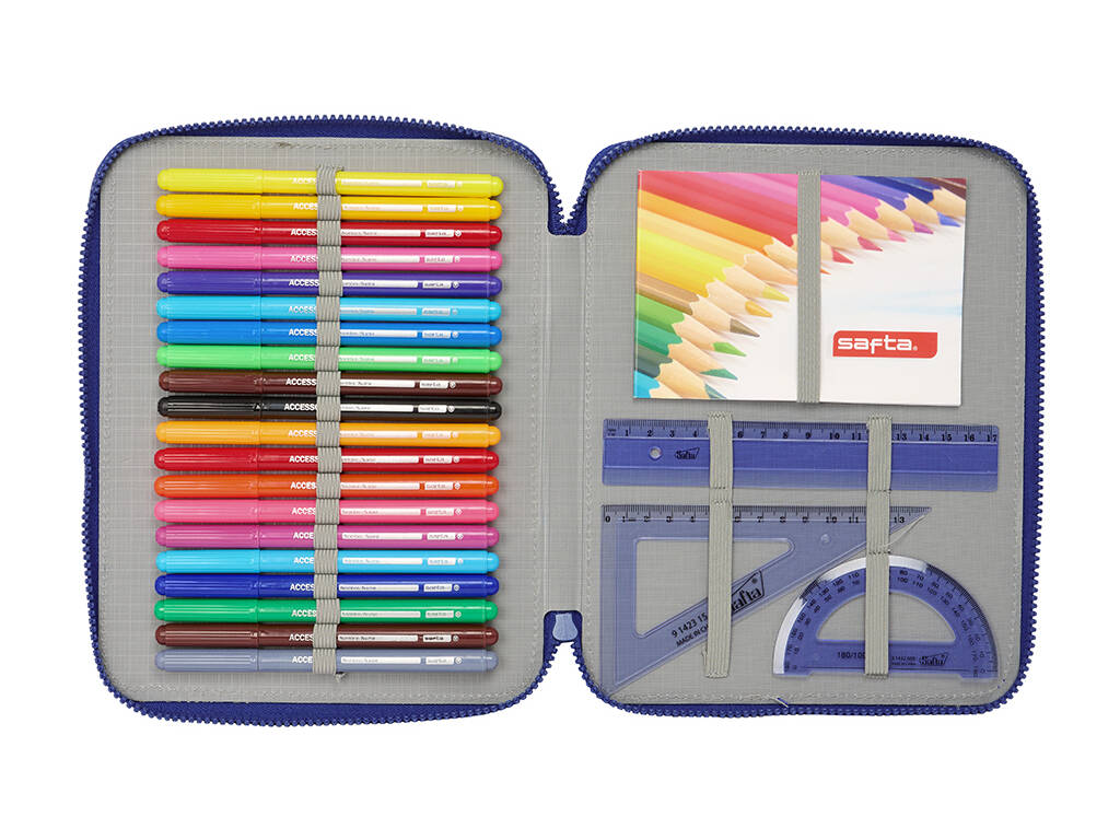 Boîte à crayons double 56 pièces F.C. Barcelona