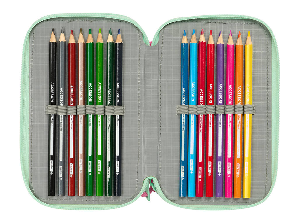 Trousse à crayons triple 37 pièces Princesses Disney Bloom