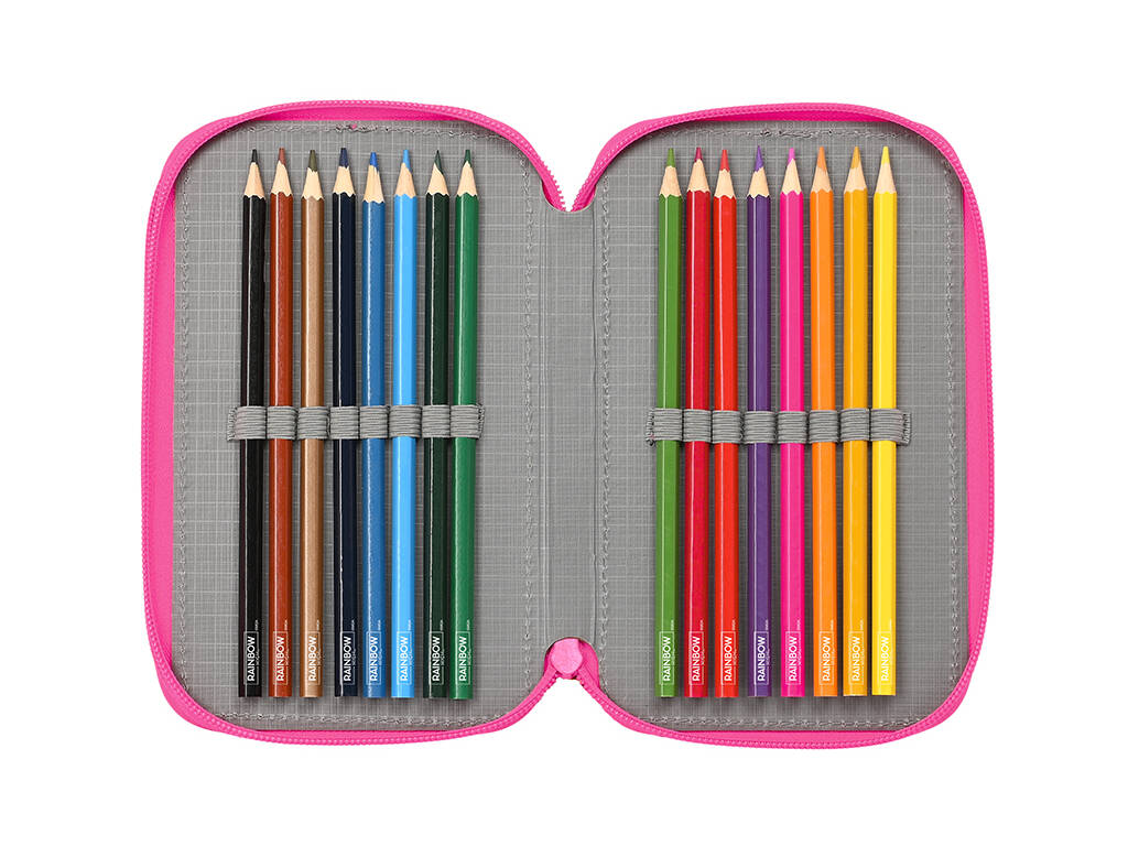 Trousse à crayons triple 37 pièces Rainbow High Shine