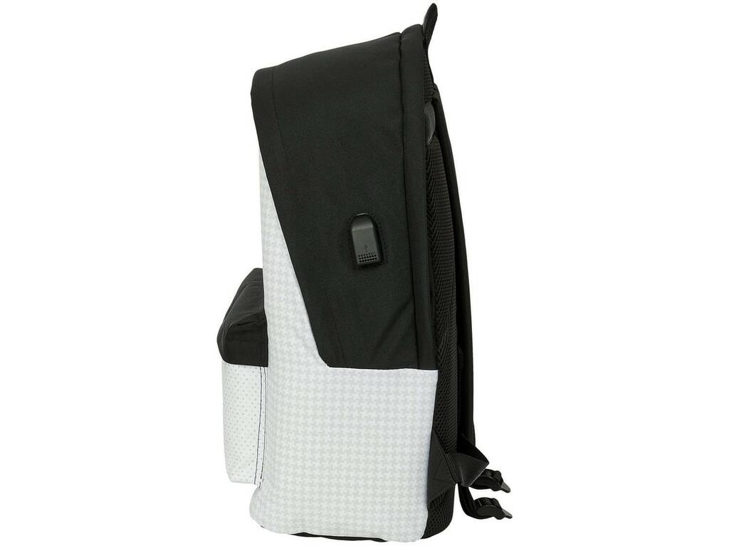 Sac à dos double pour ordinateur portable 15,6 pouces avec prise USB Real Madrid 1er équipement 24/25