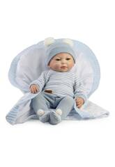 Poupée Bébé Reborn Carlos Prématuré 38 cm Avec Couverture