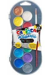 Carioca Acquarell Metallic com Pincel e 12 Cores