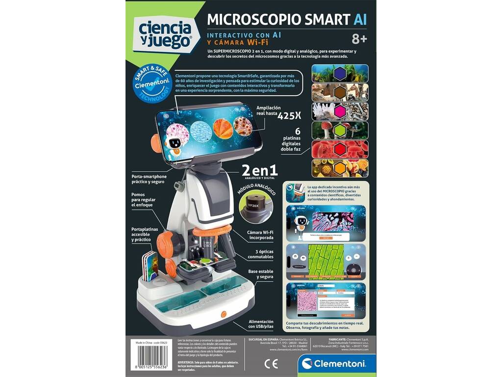 Microscope interactif avec IA et caméra Wi-Fi