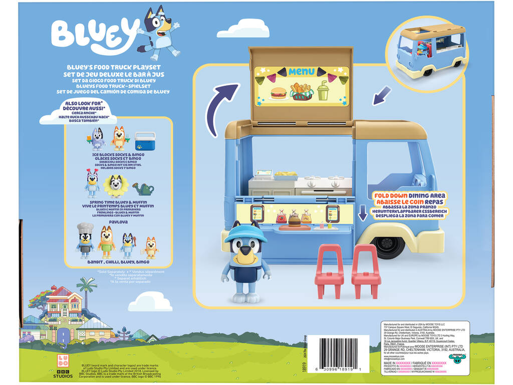 Bluey Set Food Truck con Figura y Accesorios
