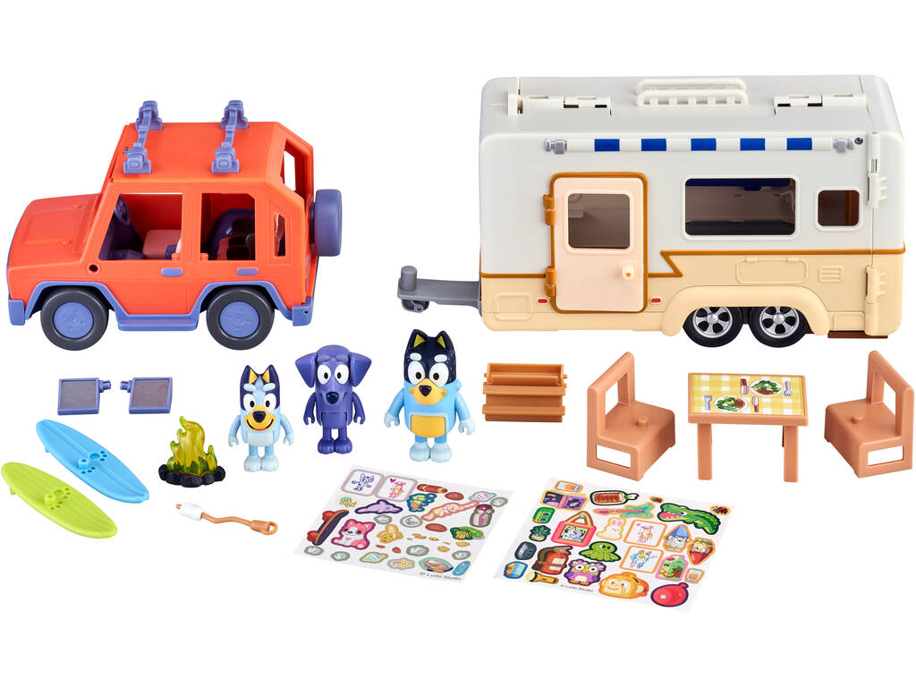 Bluey Set Caravana de Aventuras con Figuras y Accesorios