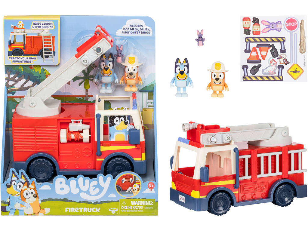 Bluey Set Camión de Bomberos con Figuras y Accesorios