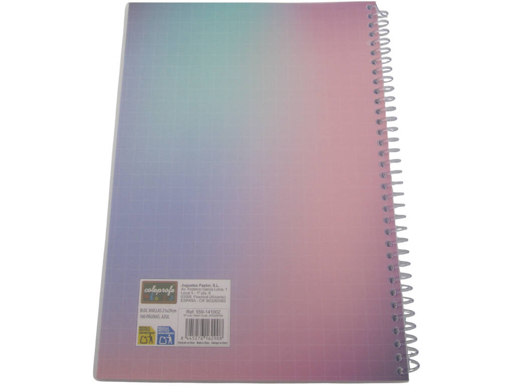 Bloc spirale violet et bleu avec 100 pages de 21x29 cm
