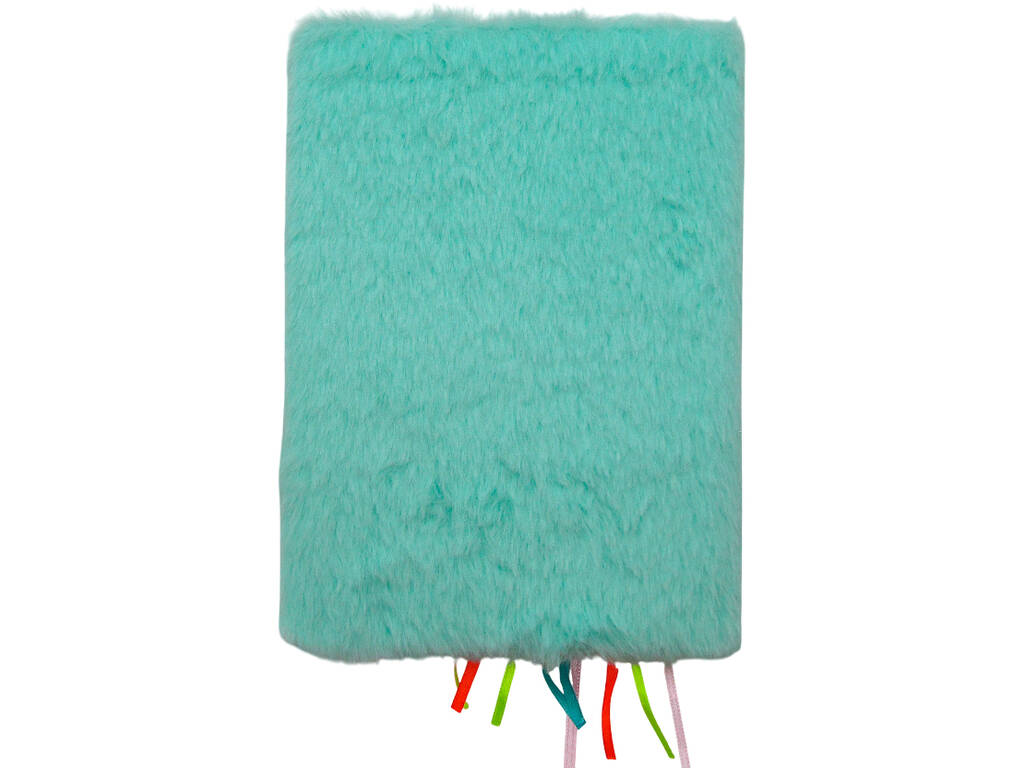 Carnet A5 en peluche licorne bleue avec 80 pages