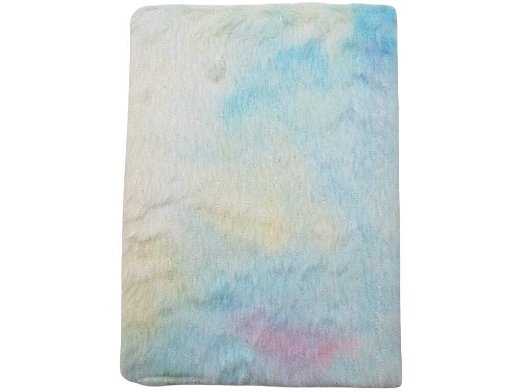 Carnet en peluche A5 chaton rose et bleu avec 80 pages