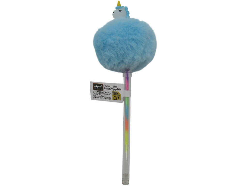 Stylo à bille Multicolore Pompom et Licorne 19 cm