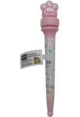 Stylo  bille bleu de 16 cm avec empreinte digitale rotative